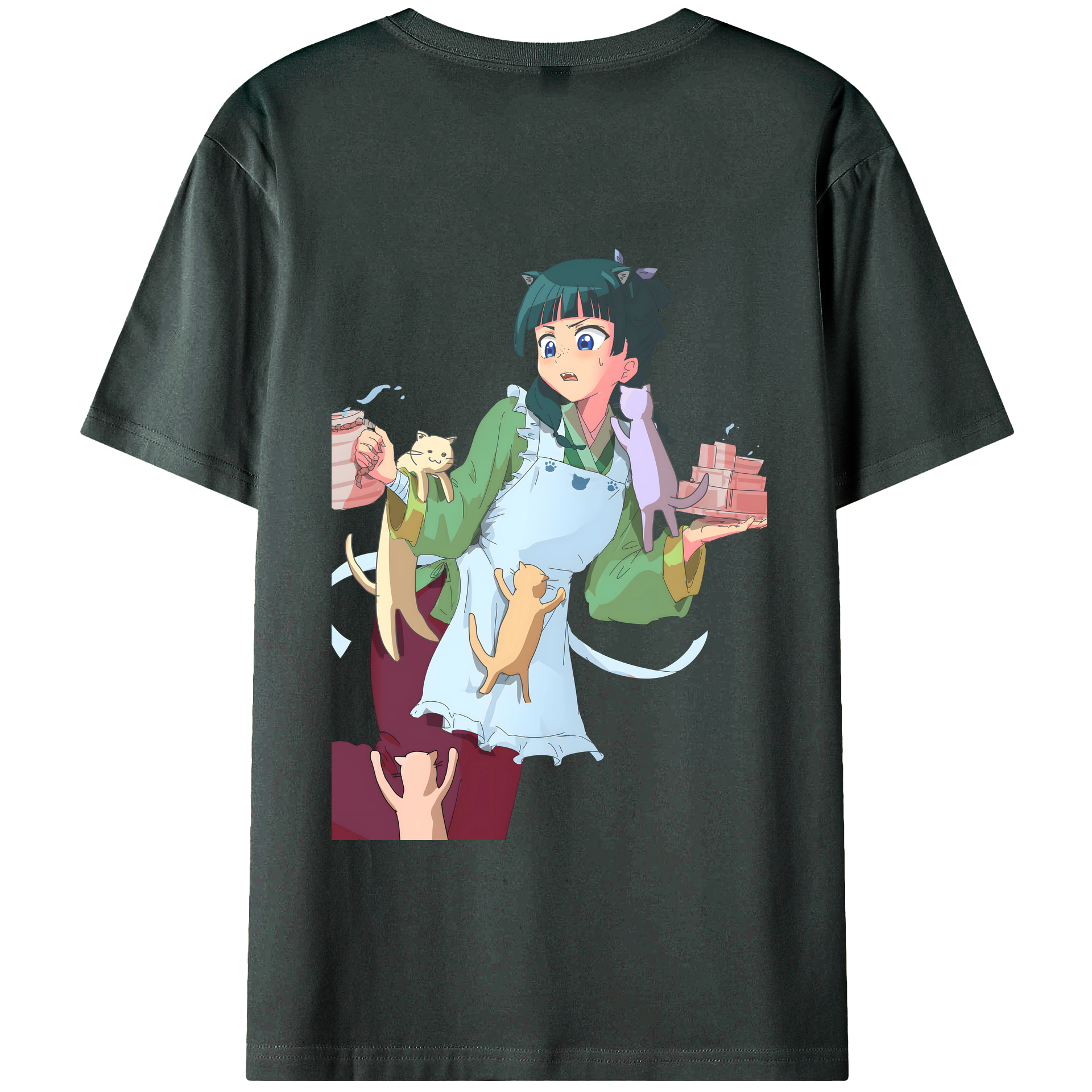 （画像用） 薬屋のひとりごと The Apothecary Diaries 綿100％ メンズ半袖Tシャツ（バックプリント） 通気性